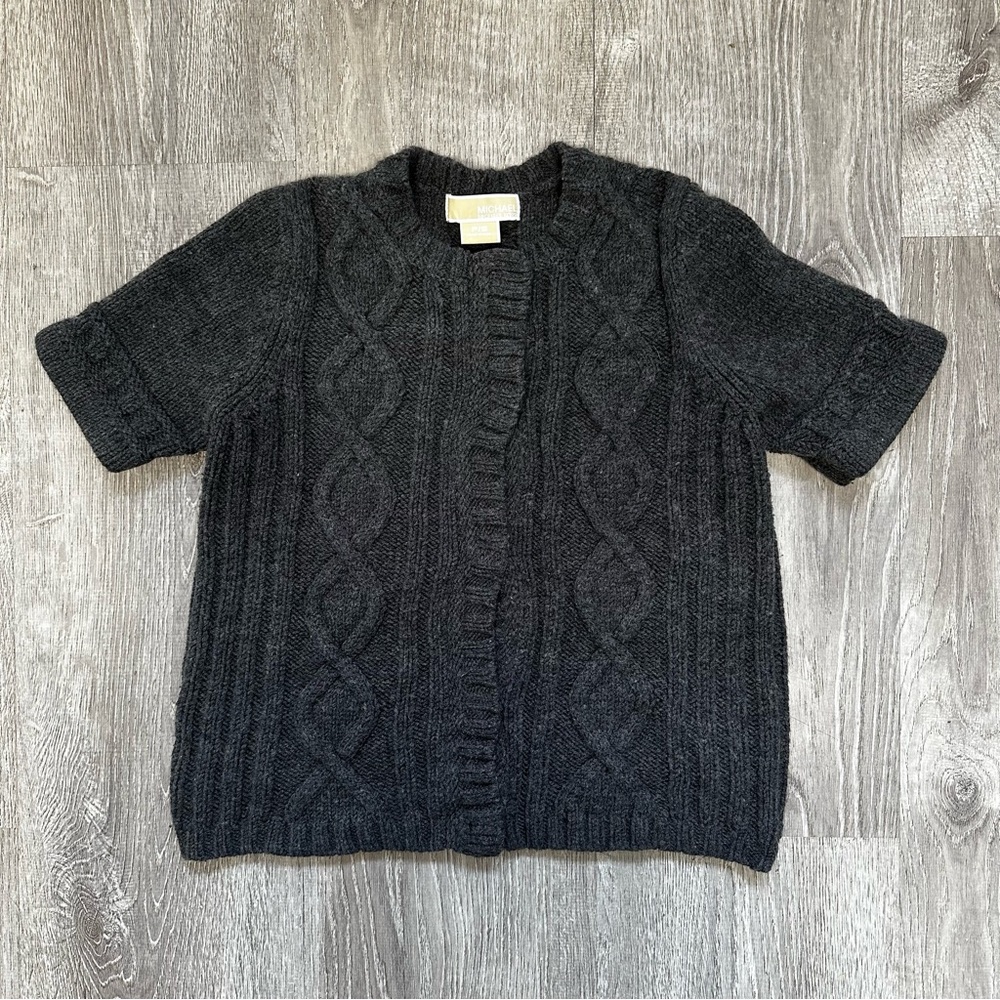 Michael Kors Grey Cable Knit Cardigan